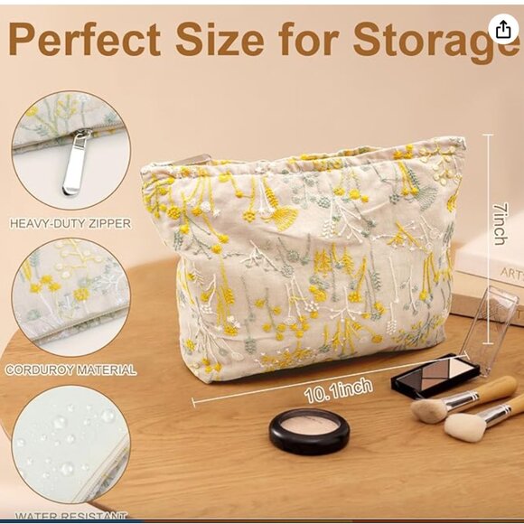 Flower Cosmetic Bags 2 PACK BUNDLE NEW! - Picture 5 of 9